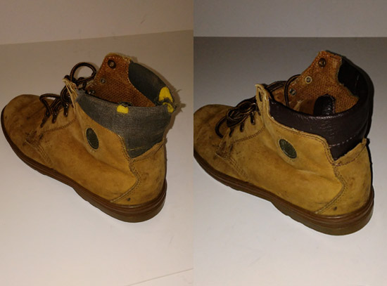 Work Boots Before & After Repairs